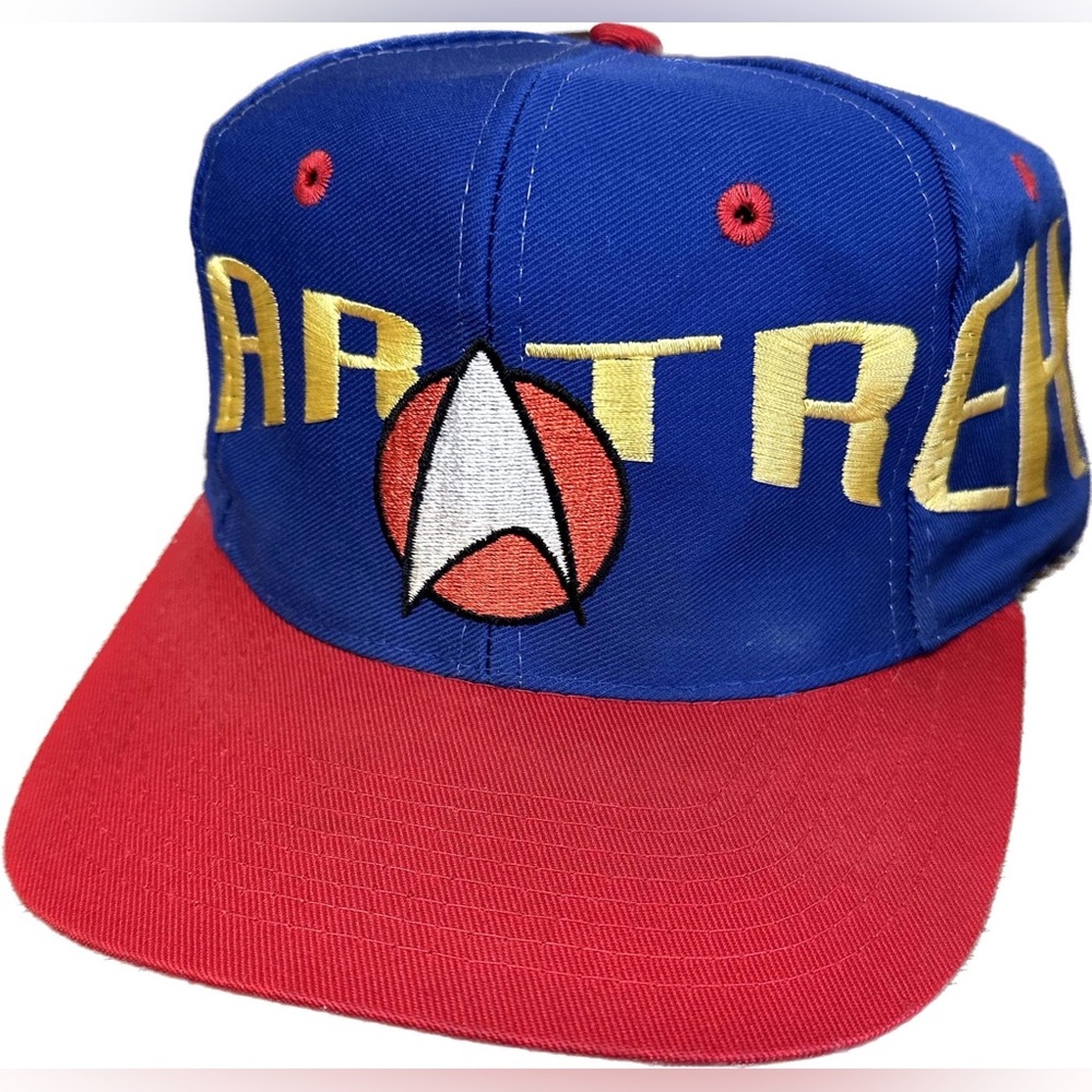 Star Trek VINTAGE mid-1990s hat with rarer red bill and button, EUC, adjustable